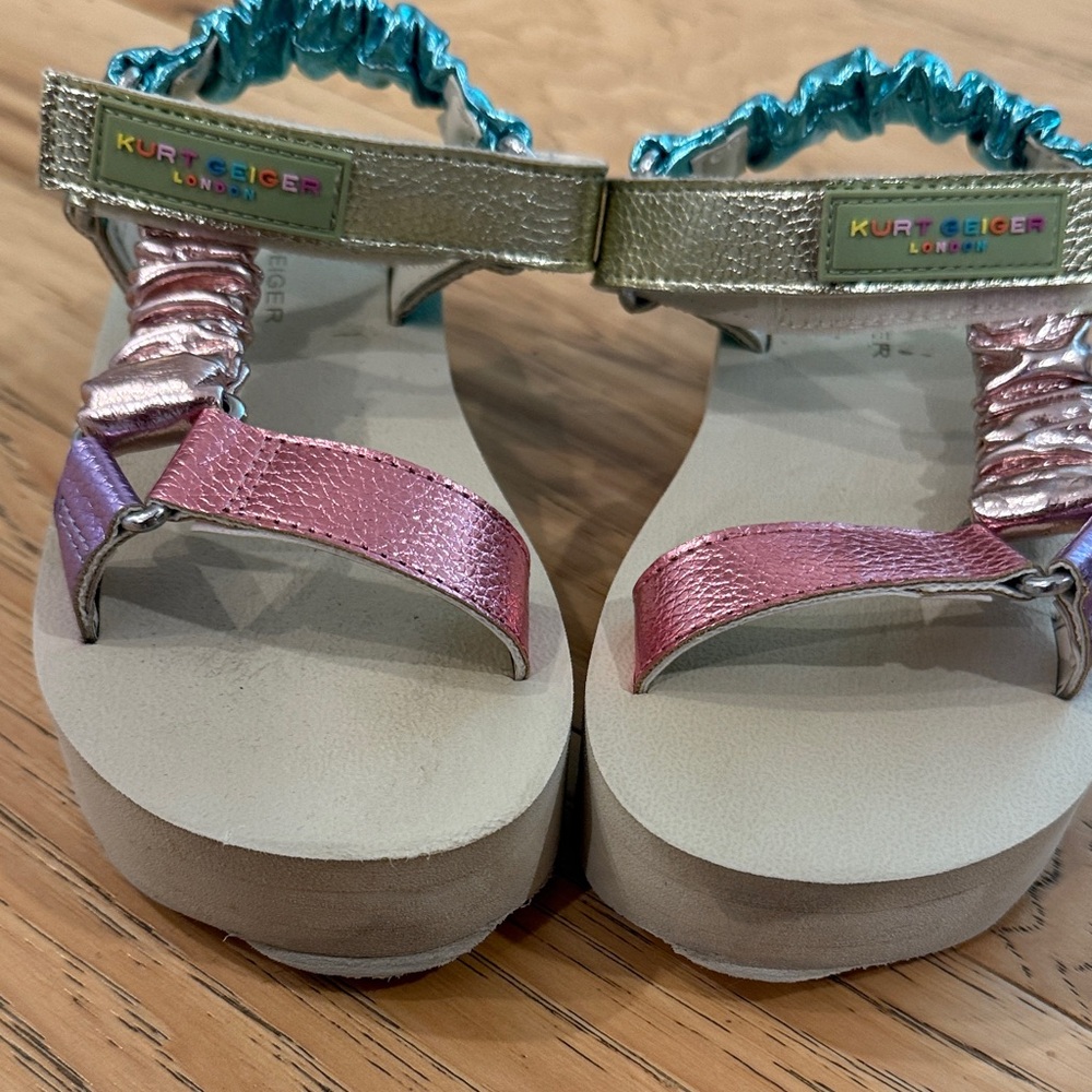 Kurt Geiger Pink and Blue Metallic Sandals - Picture 4 of 7